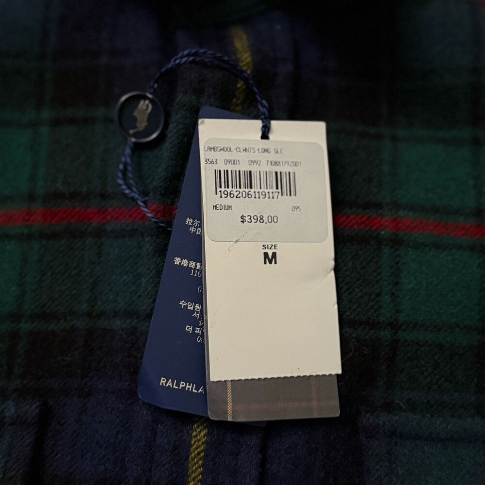 Polo Ralph Lauren Men’s Size Medium NWT The Polo Tartan Work shirt MSRP $398.00 - Picture 5 of 11